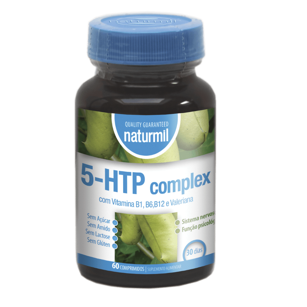 5HTP 5-HTP Complex, suplemento alimentar sem açúcar, sem amido, sem glúten, sem lactose, vegan