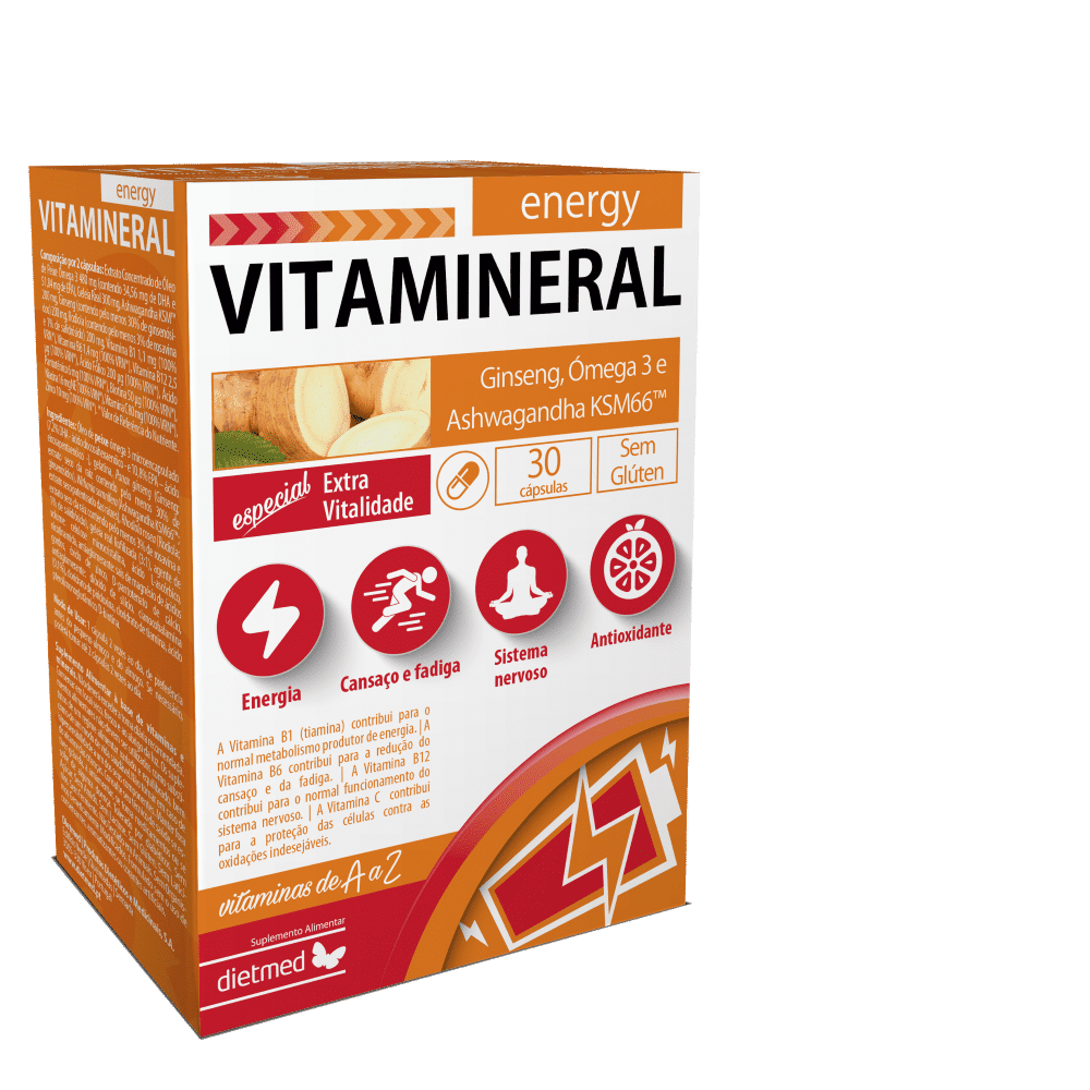 Vitamineral, suplemento alimentar sem açúcar, sem glúten, sem lactose