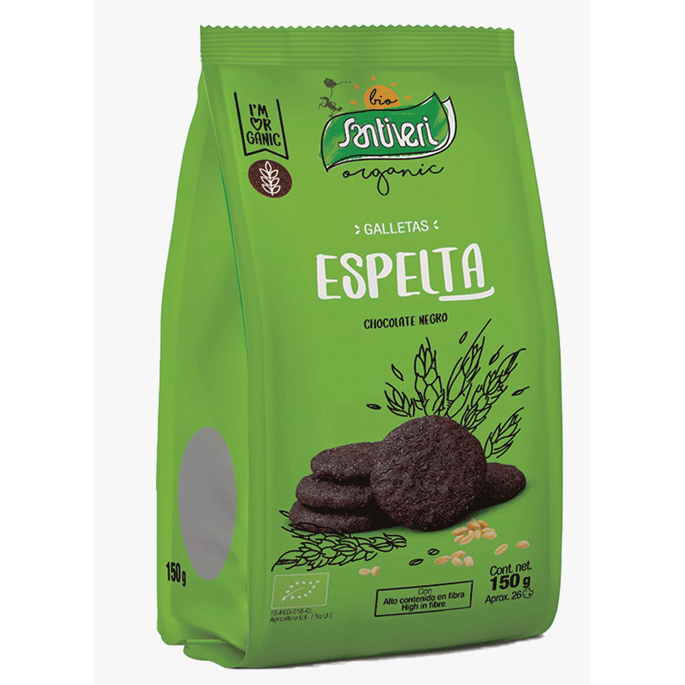 Bolachas-Espelta-Chocolate-Negro-Santiveri Bolachas de Espelta com Chocolate Bio