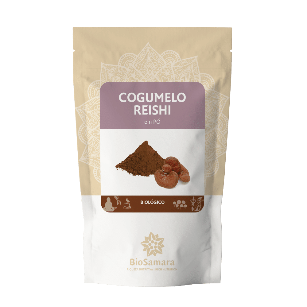 cogumelo reishi po bio biosamara Cogumelo Reishi em Pó, biológico