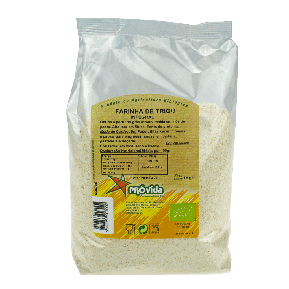farinha trigo t65 bio 1kg provida Farinha de Trigo Branca, biológica