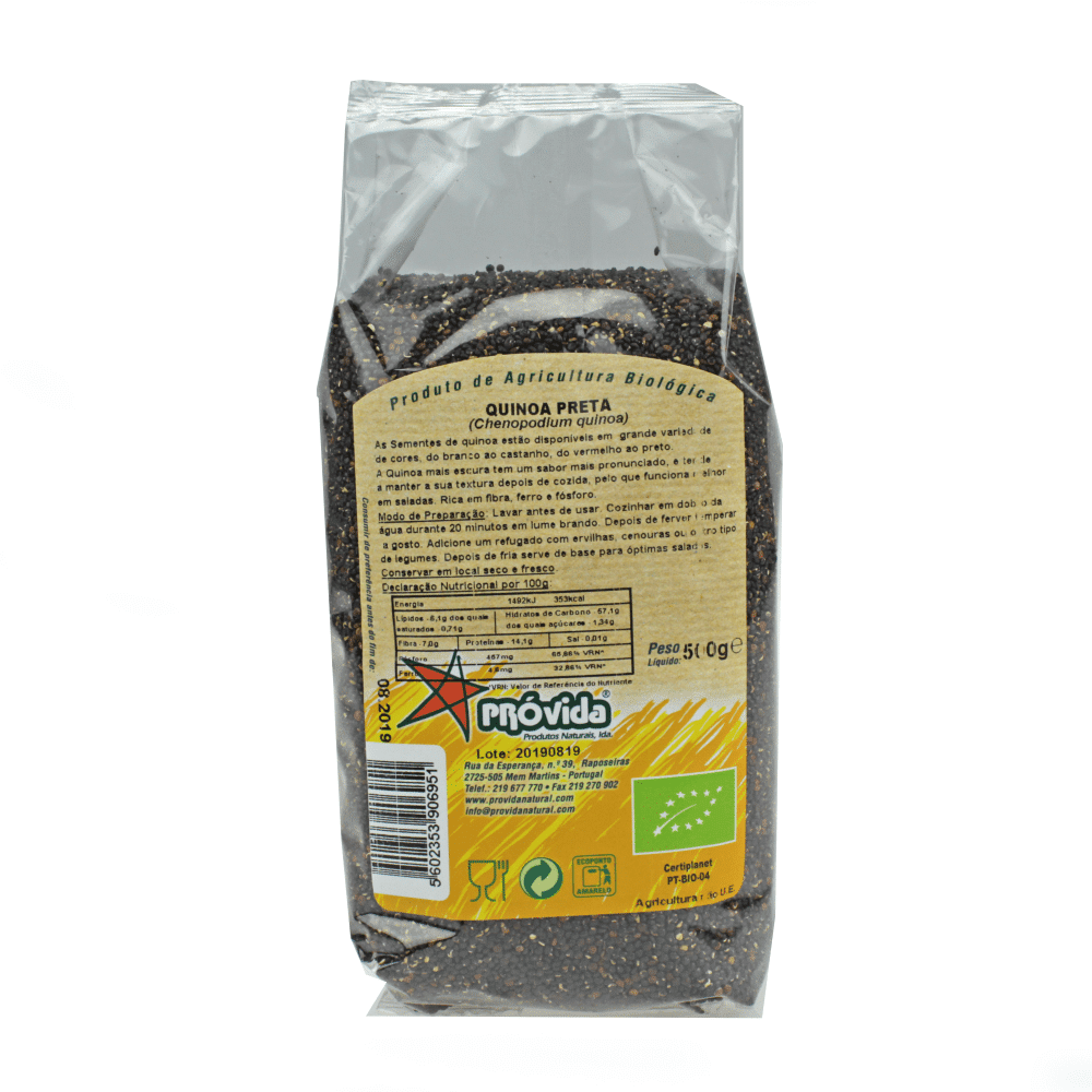 quinoa preta bio 500g provida Quinoa Preta, biológico