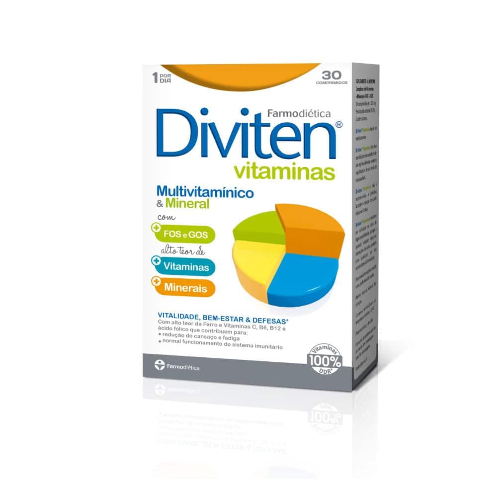 3D-Diviten Vitaminas 30comprimidos farmodietica Diviten Vitaminas, suplemento alimentar