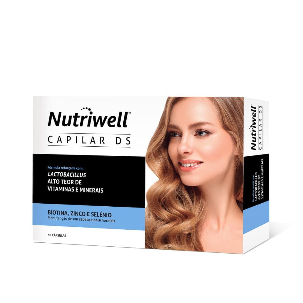 3D-Nutriwell Capilar DS 30capsulas farmodietica Nutriwell Capilar DS, suplemento alimentar