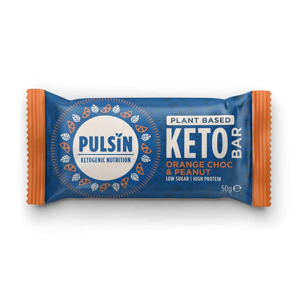 KETO-BAR_ORANGE-CHOC-Pulsin Keto Bar com Pepitas de Chocolate, Laranja e Amendoim, sem glúten, sem lactose, vegan
