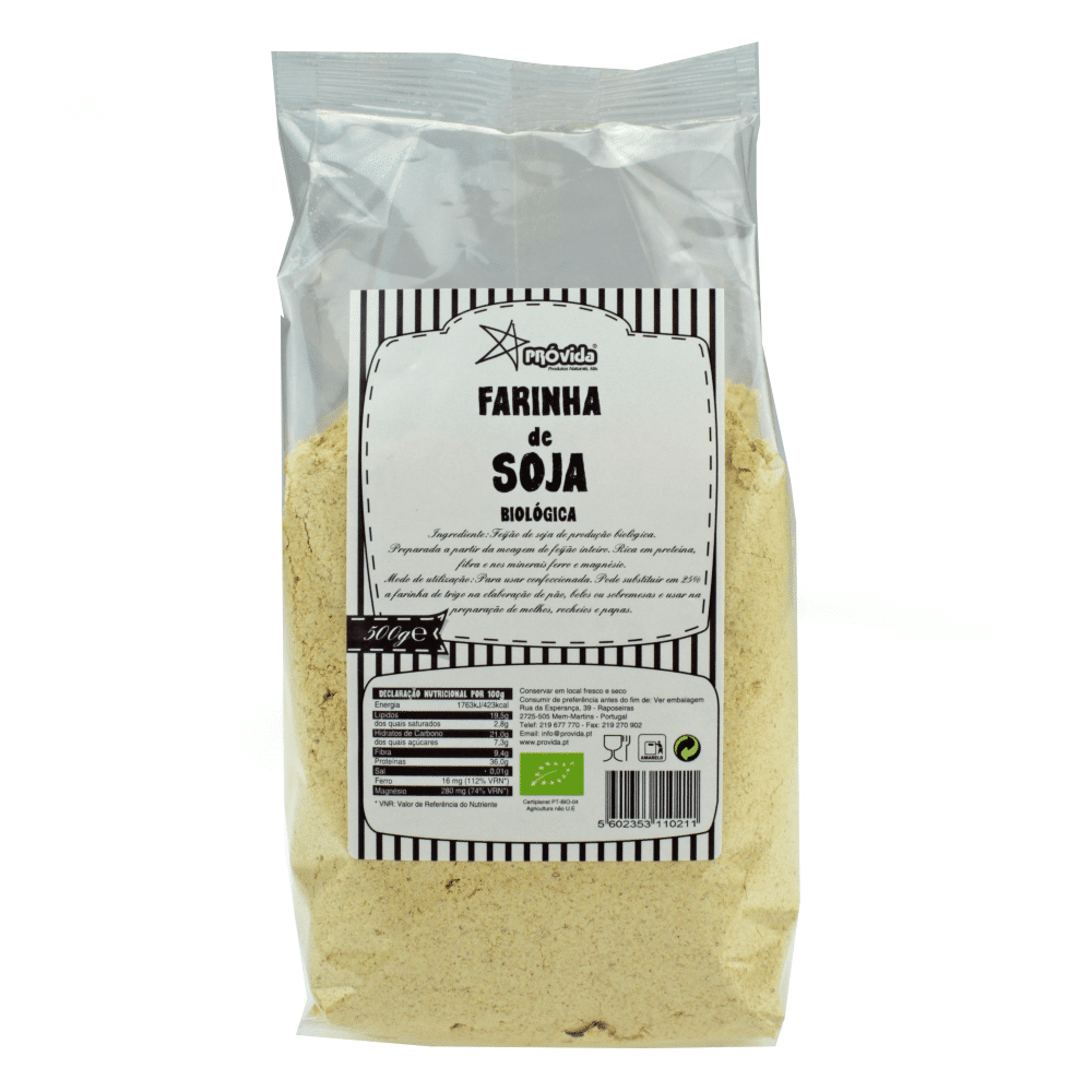 farinha de soja bio 500g provida Farinha de Soja, produto biológico