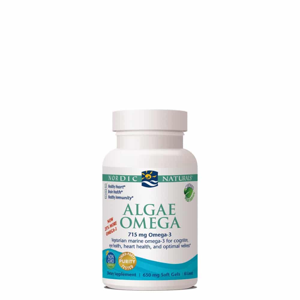 AlgaeOmega_60R Algae Omega, suplemento alimentar vegetariano