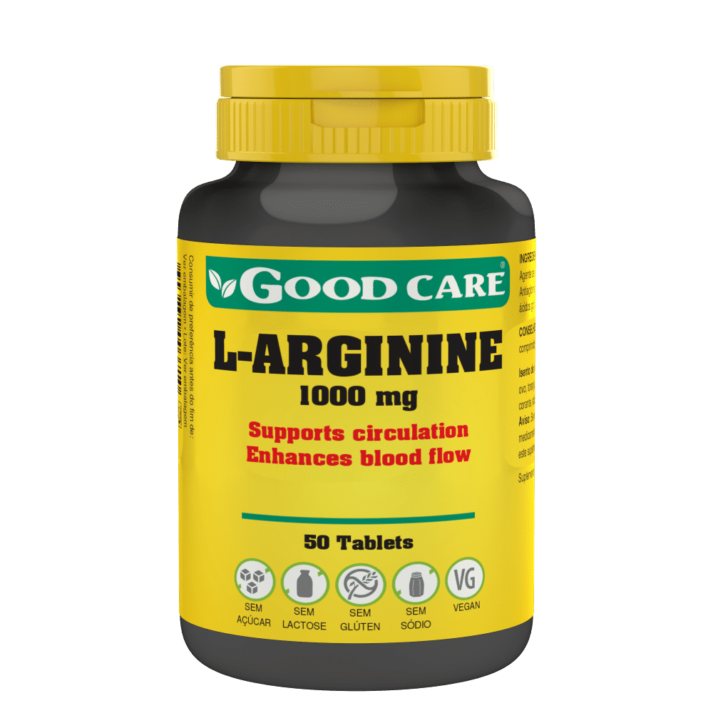 L-arginine 50 comprimidos L-Arginine, suplemento alimentar sem açúcar, sem glúten, sem lactose, vegan