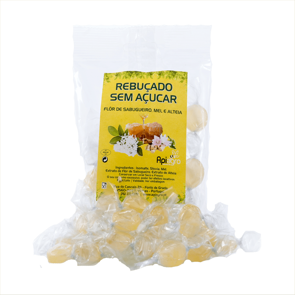 Rebuçado Sem Açúcar Flor de Sabugueiro Mel e Alteia Apiagro Rebuçados sem Açúcar Flor de Sabugueiro, Mel e Alteia