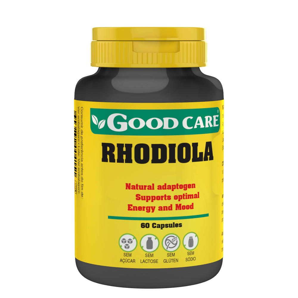 rhodiola Rhodiola, suplemento alimentar sem açúcar, sem glúten, sem lactose, vegan