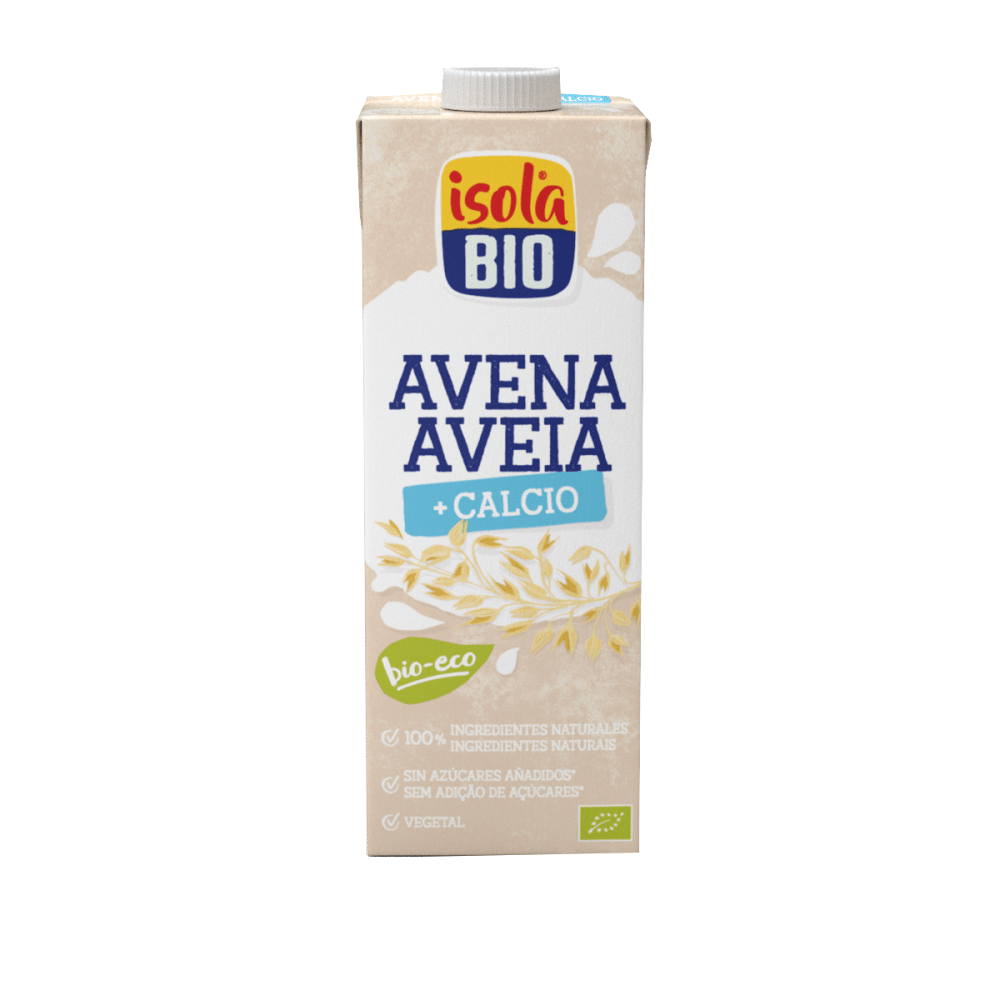 Bebida de Aveia com Cálcio Isola Premium BIO 1L Bebida de Aveia com Cálcio Premium, biológico, sem açúcar sem glúten