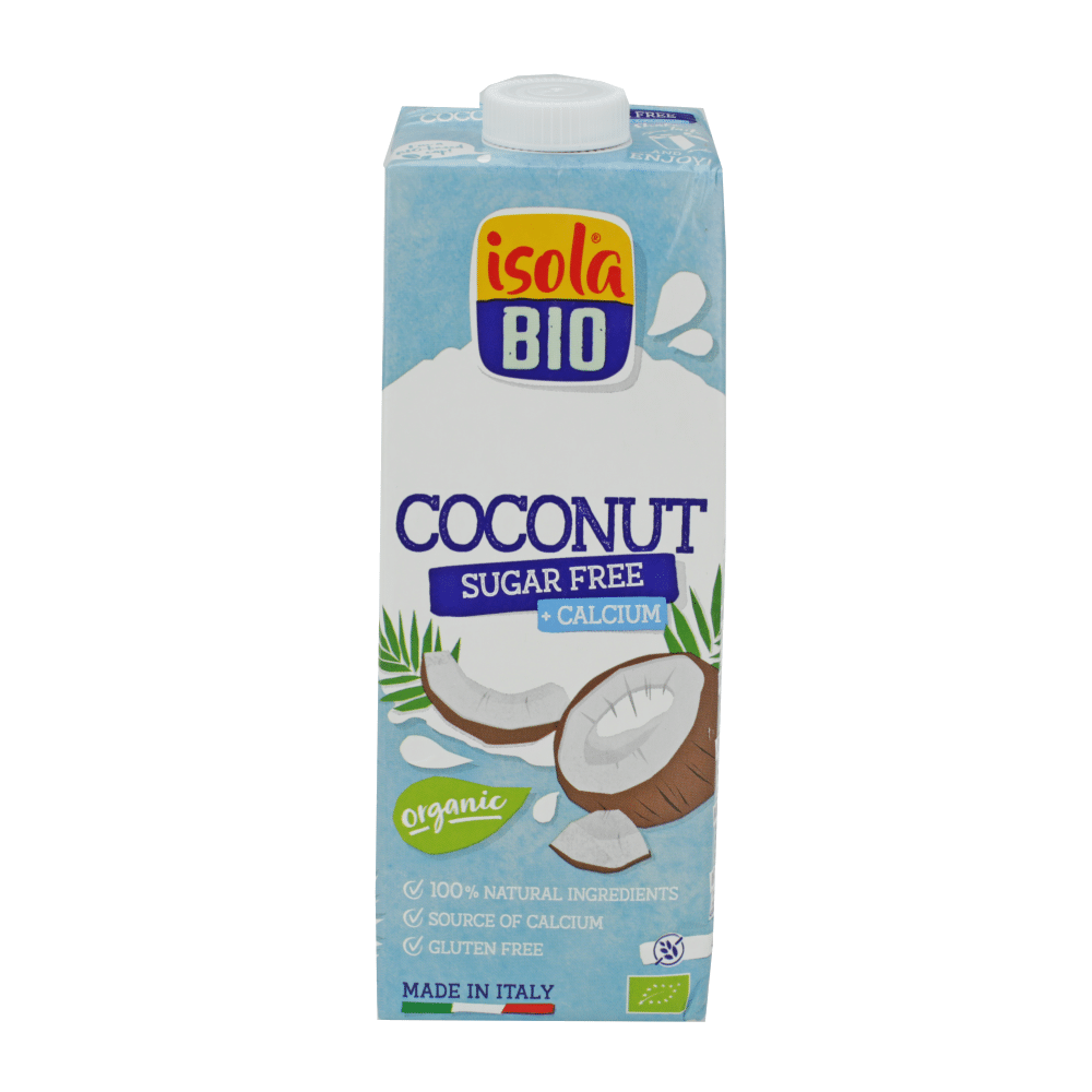 Bebida de Coco com Cálcio SAçúcar Isola BIO 1L Bebida de Coco com Cálcio, biológico, sem açúcar, sem glúten