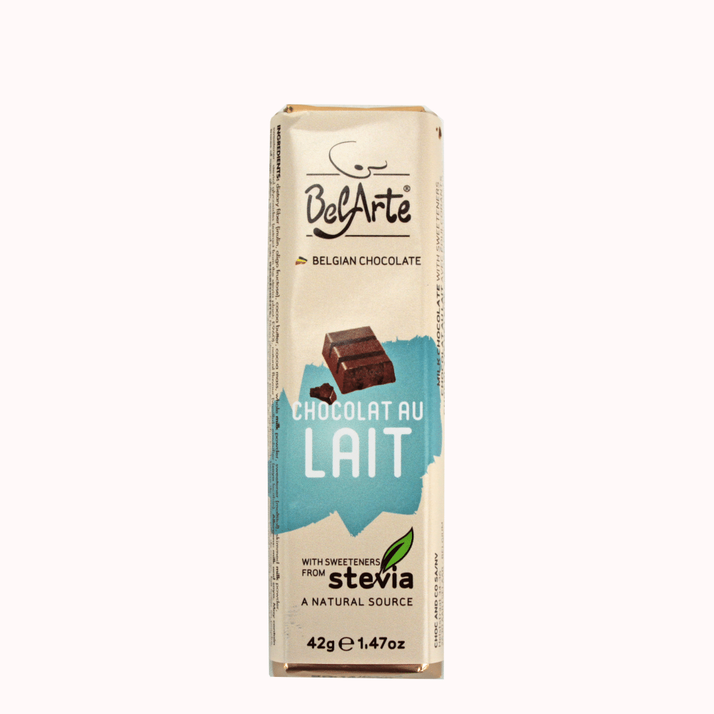 Chocolate de Leite Belarte (saçucar) 42g Chocolate de Leite, sem açúcar