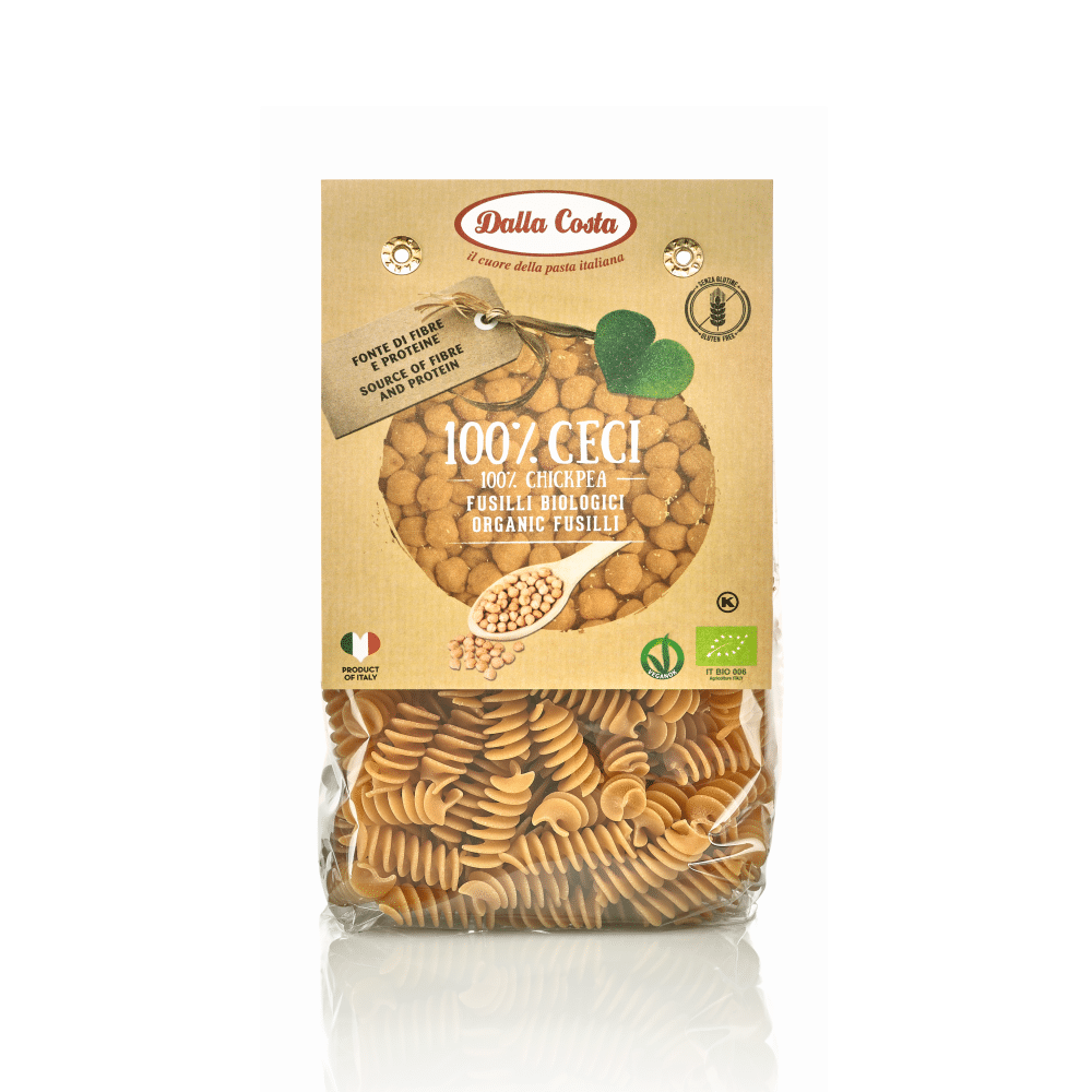 Fusilli Grão de Bico SGlúten BIO 250g Fusilli de Grão de Bico, biológico, sem glúten, vegan