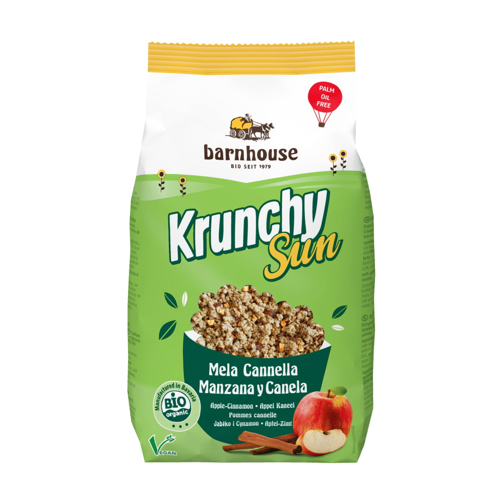 Krunchy Sun Maça&Canela BH BIO 375g Krunchy Sun Maçã e Canela, biológico
