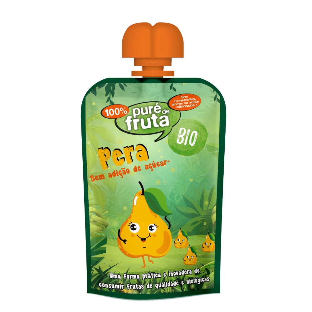 Puré Fruta Doypack Pera SGlúten BIO 100g Puré Fruta Doypack Pera, biológico, sem açúcar, sem glúten