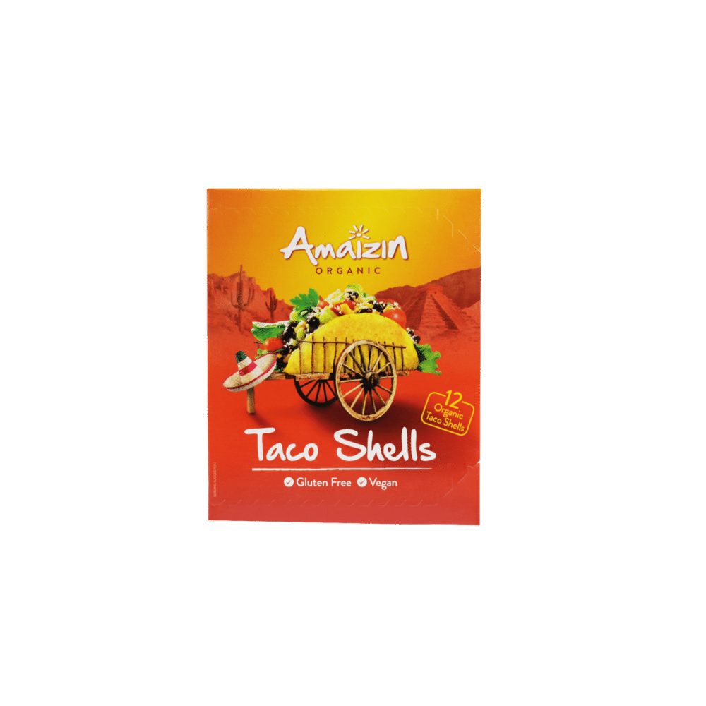 Tortilha Taco Shells sem Glúten AMAIZIN BIO 150g (12 unid) Tortilha Taco Shells, sem glúten, vegan