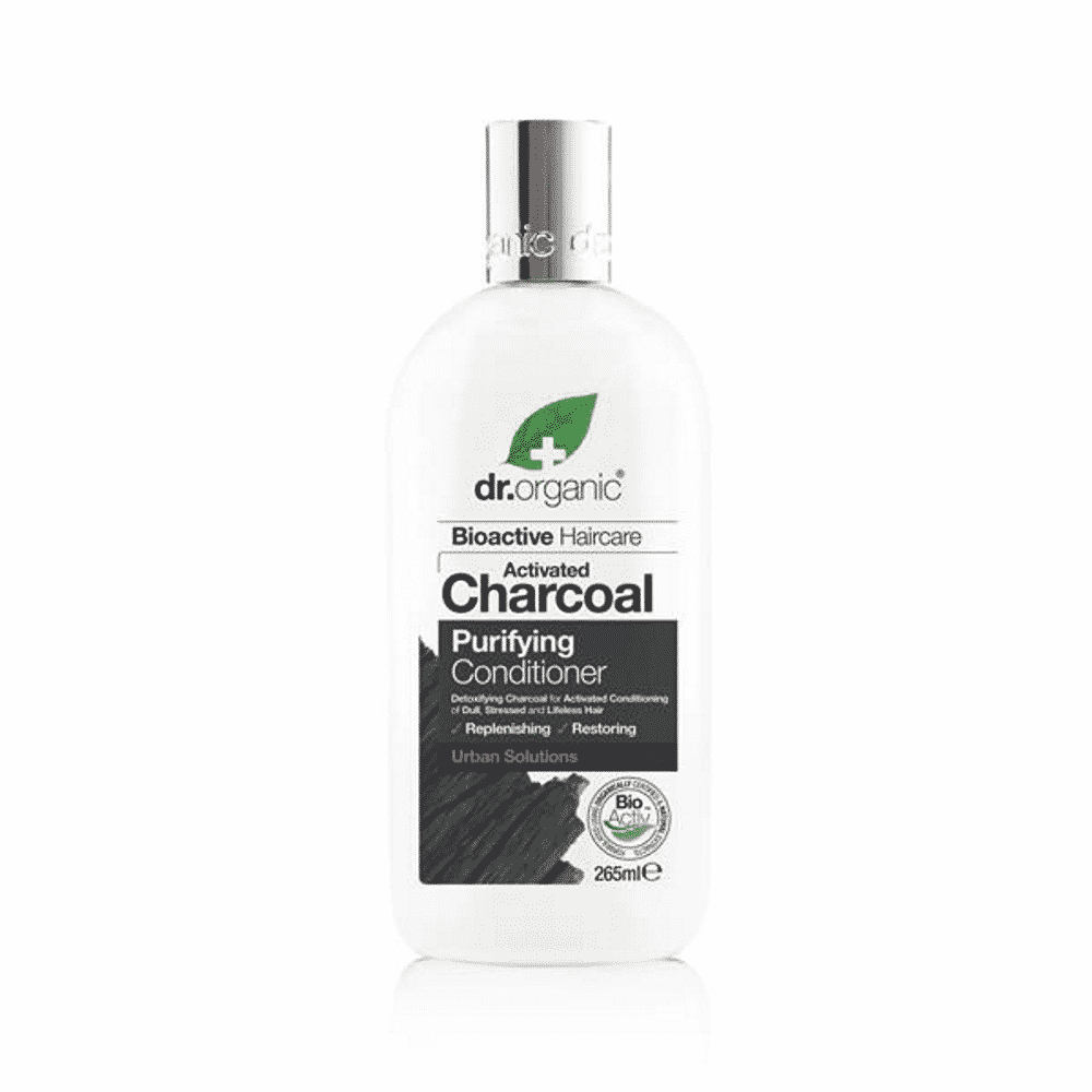 Carvão Amaciador Bio 265ml Dr Organic Amaciador Carvão Vegetal Ativado, com ingredientes biológicos