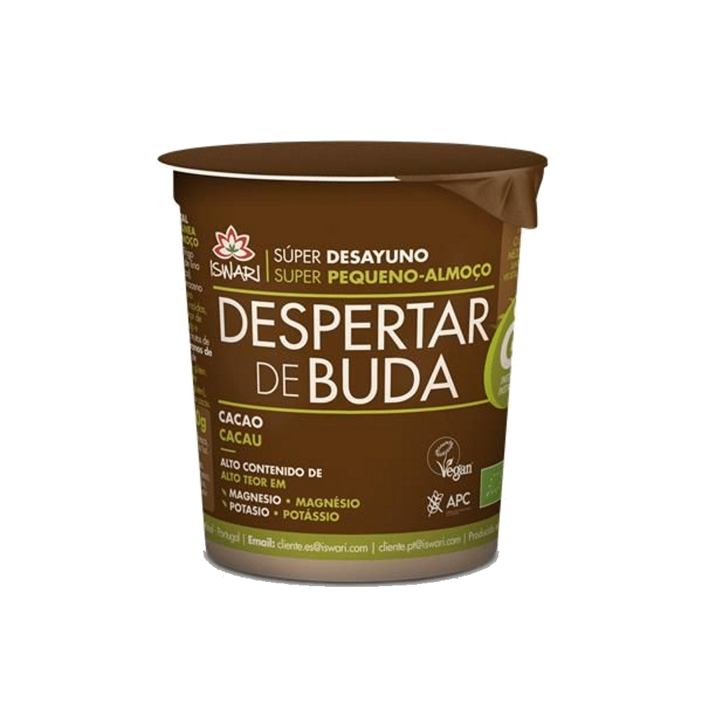 Cup Despertar do Buda Cacau Cru Bio SG 50gr Iswari Cup Despertar do Buda Cacau Cru, com ingredientes biológicos, sem glúten, vegan