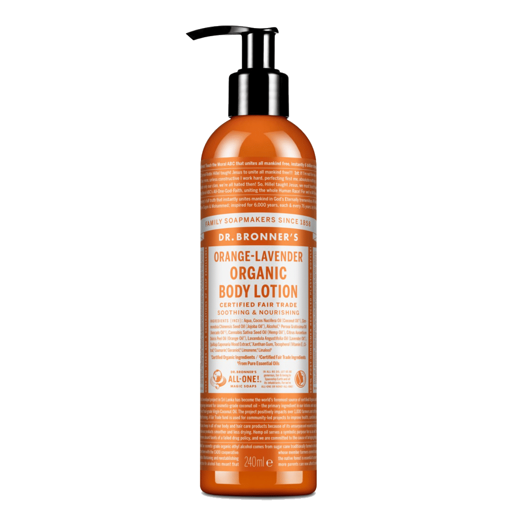 Loção Orange-lavanda Dr Brooners Loção Hidratante Laranja e Alfazema, com ingredientes biológicos, vegan