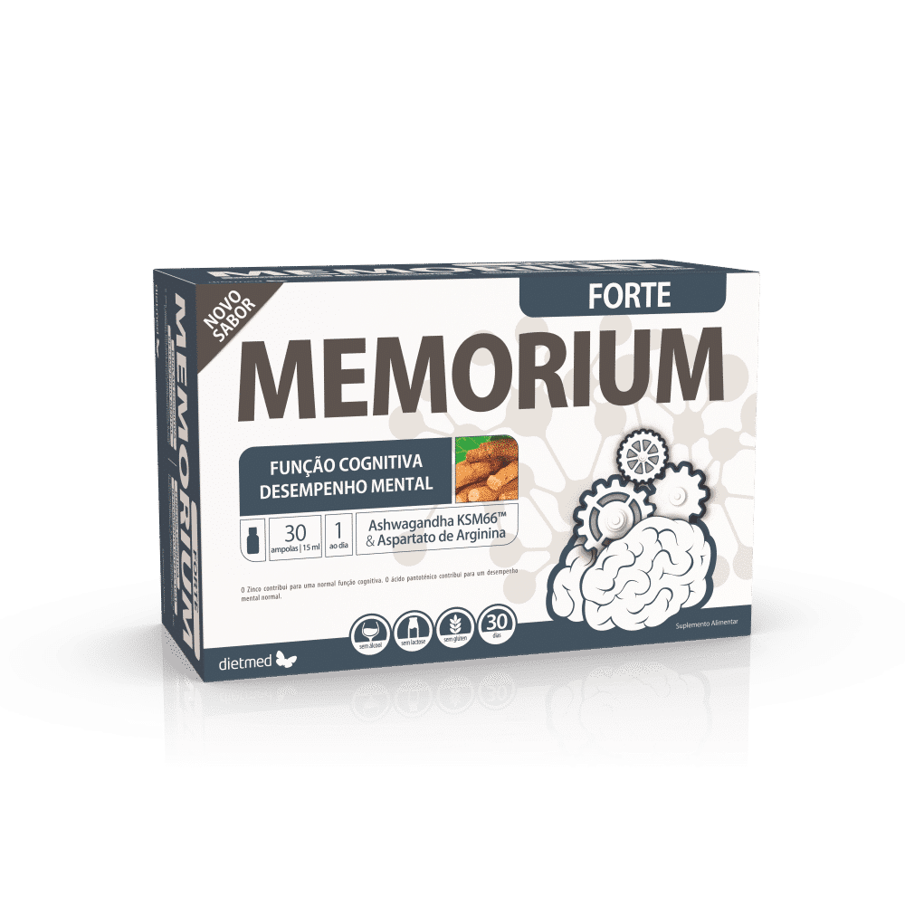 Memorium forte 30 ampolas novo sabor dietmed Memorium Forte, sem açúcar, sem álcool, sem glúten, sem lactose
