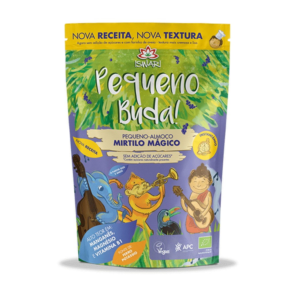 Pequeno Buda Peq. Almoço Mirtilo Bio 400gr Pequeno Buda - Mirtilo, com ingredientes biológicos, sem glúten, vegan