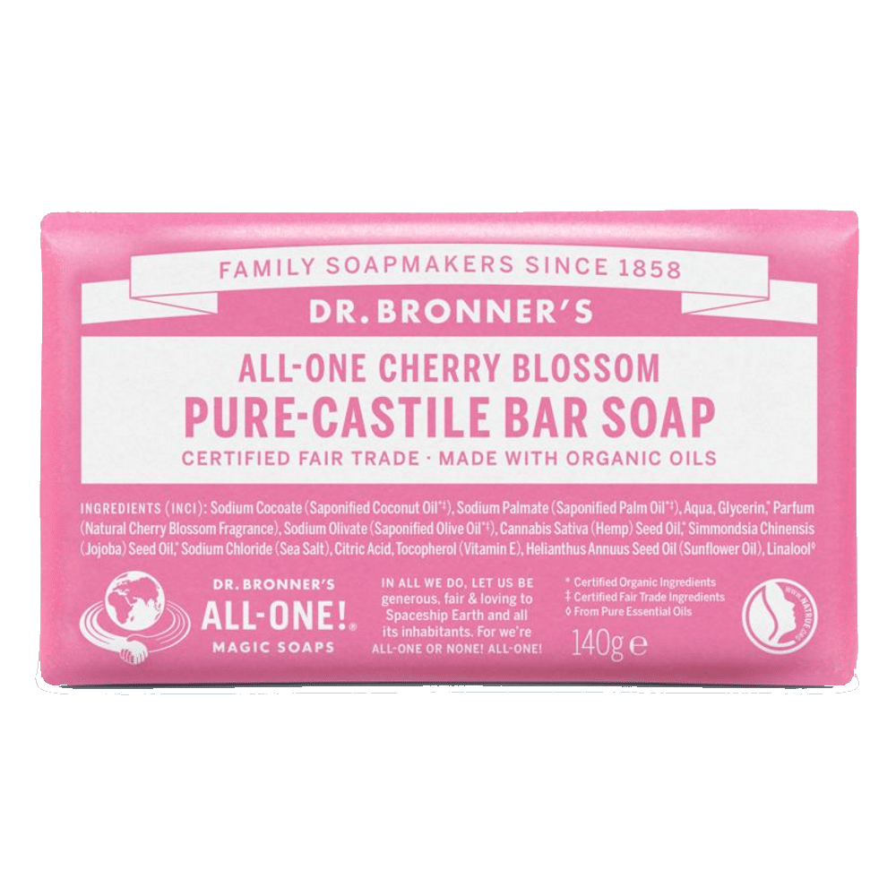 Sabonete Flor de Cerejeira 140gr Dr Bronners Sabonete Flor de Cerejeira, com ingredientes biológicos, cosmética vegan