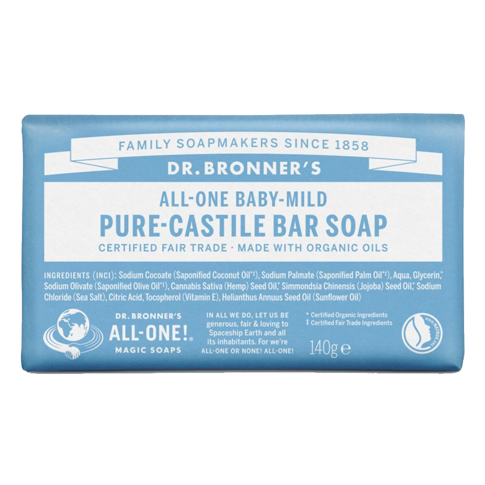 Sabonete Neutro Suave bebe Bio Dr Bronners Sabonete Neutro Suave Bebé, com ingredientes biológicos, cosmética vegan