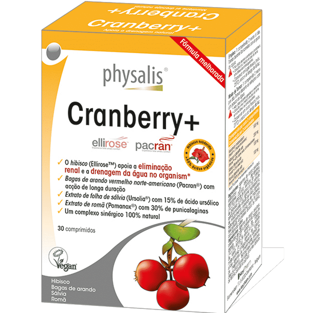 Cranberry + 30 comp Cranberry +, suplemento alimentar vegan