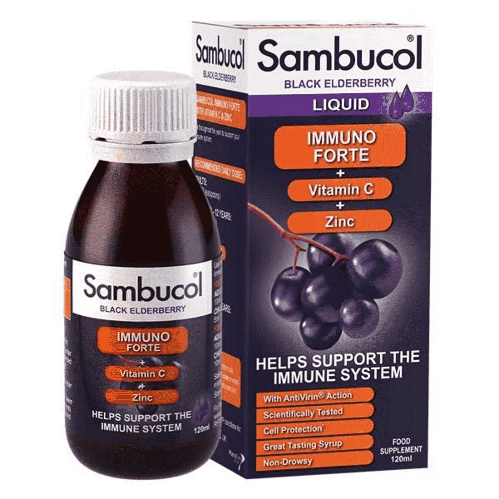 Immunoforte Sabugueiro Vit C Zn 120 ml Sambucol Xarope Sabugueiro Immunoforte + Vitamina C + Zinco
