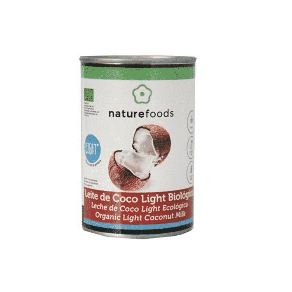 Leite de Coco Bio Light 400 ml Naturefoods Leite de Coco Light, biológico, sem glúten, vegan