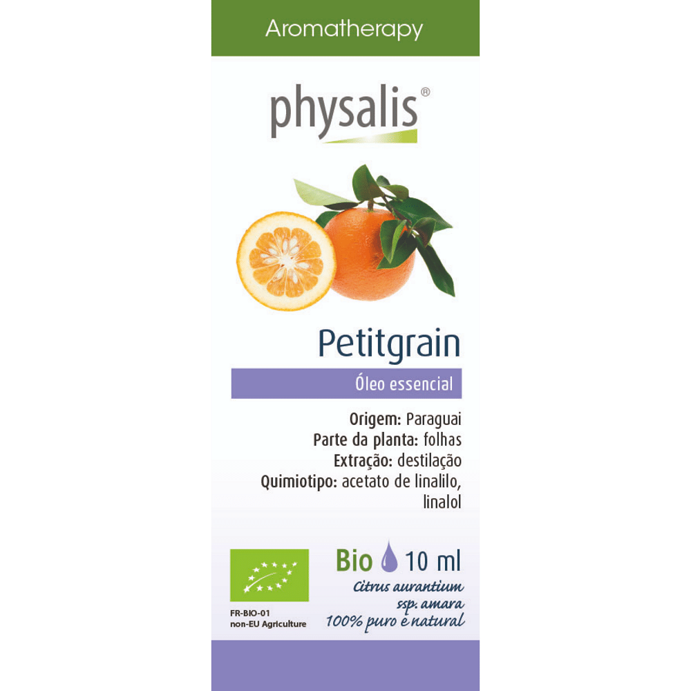 Oleo Essencial Petitgrain 10ml Physalis Óleo Essencial Petitgrain, com ingredientes biológicos