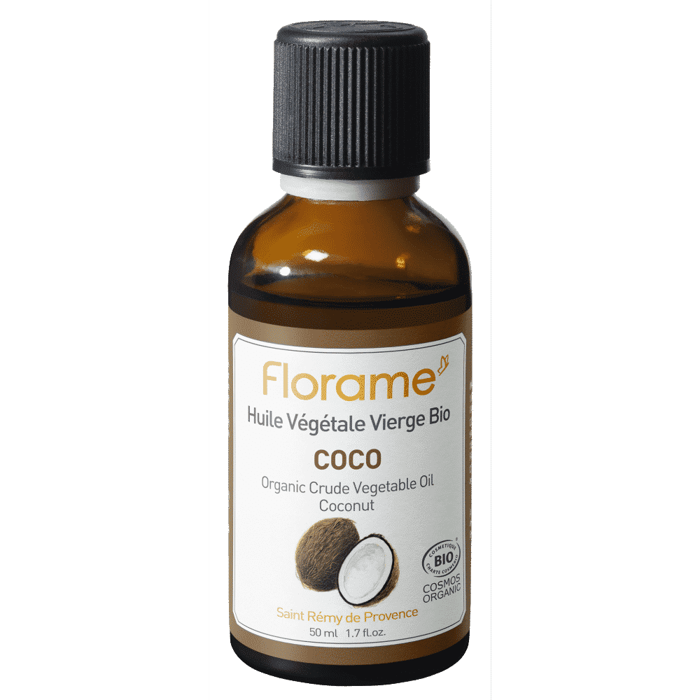Oleo Vegetal Côco Bio Org 50ml - Florame Óleo Vegetal de Coco, com ingredientes biológicos