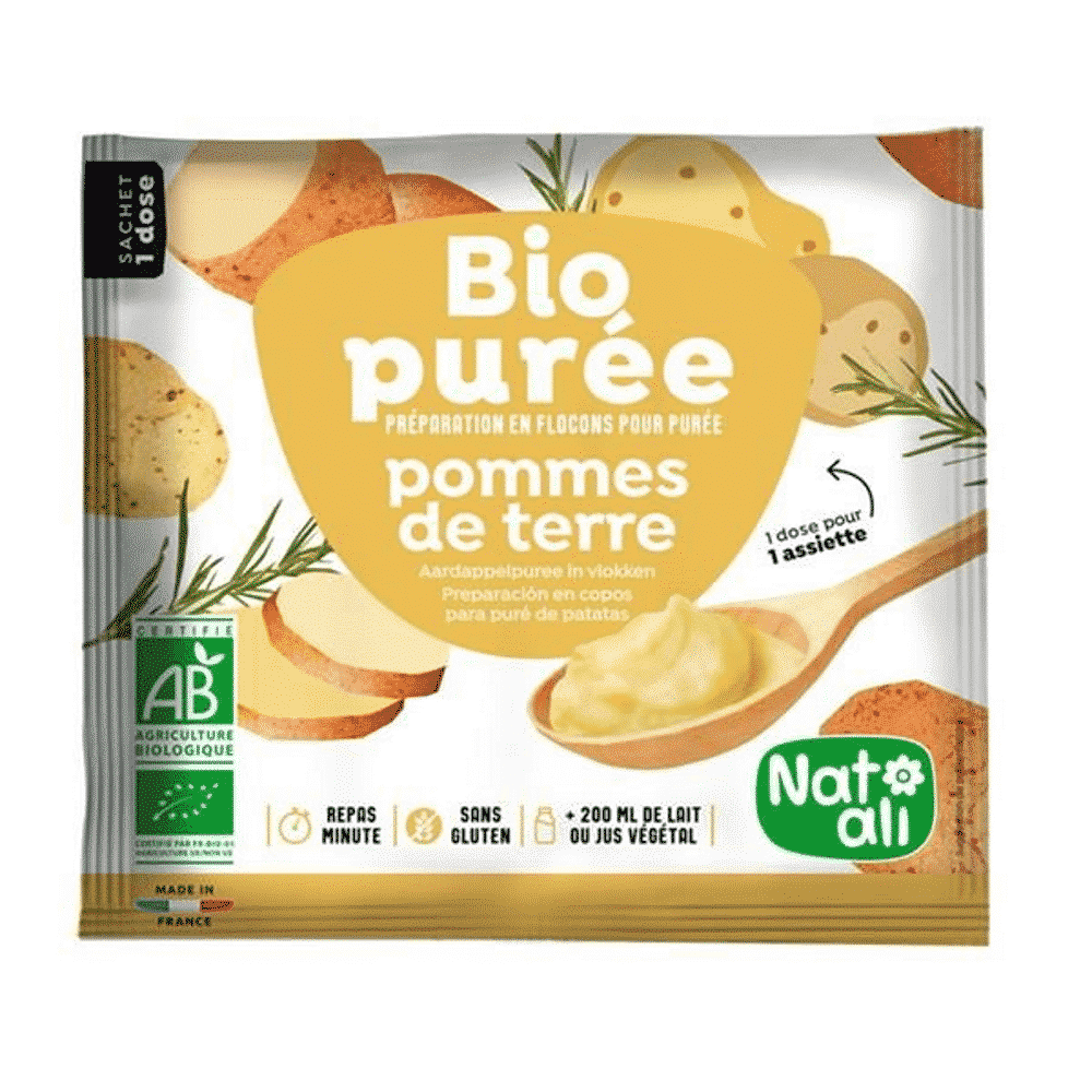 Puré Batata Instantaneo Bio SG 30gr Nat-Ali Puré de Batata Instantâneo, biológico, sem glúten