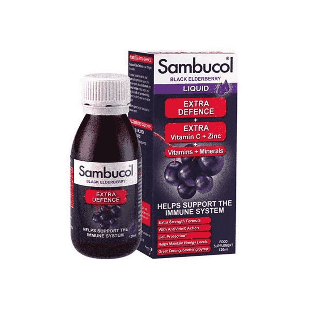 Sambucol Extradefence Sabu. Vit. C e Minerais 120ml Sabugueiro Vitaminas e Minerais Extra Defence, suplemento alimentar