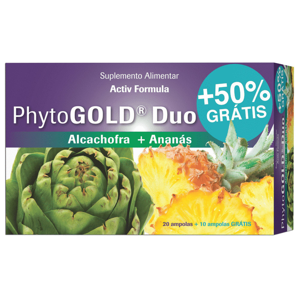 Chapa Barriga Duo Ananás + Alcachofra 20+10amp Phytogold Duo Ananás + Alcachofra, suplemento alimentar