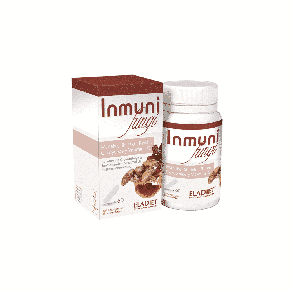 Inmuni Fungi 60Caps - Eladiet Inmuni Fungi, suplemento alimentar sem açúcar, sem glúten, sem lactose