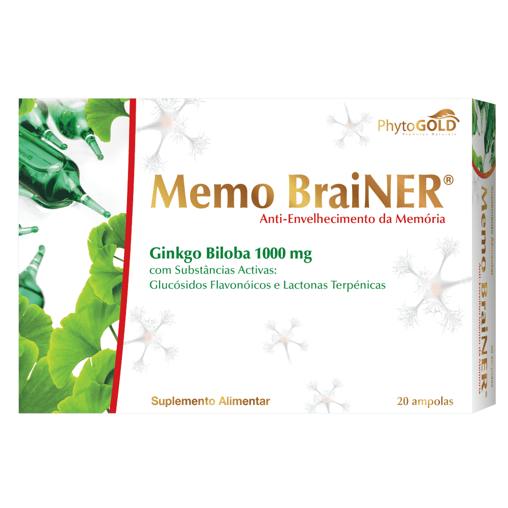 Memo Brainer Ginkgo Biloba 20 amp. Memo Brainer Ginkgo Biloba, suplemento alimentar