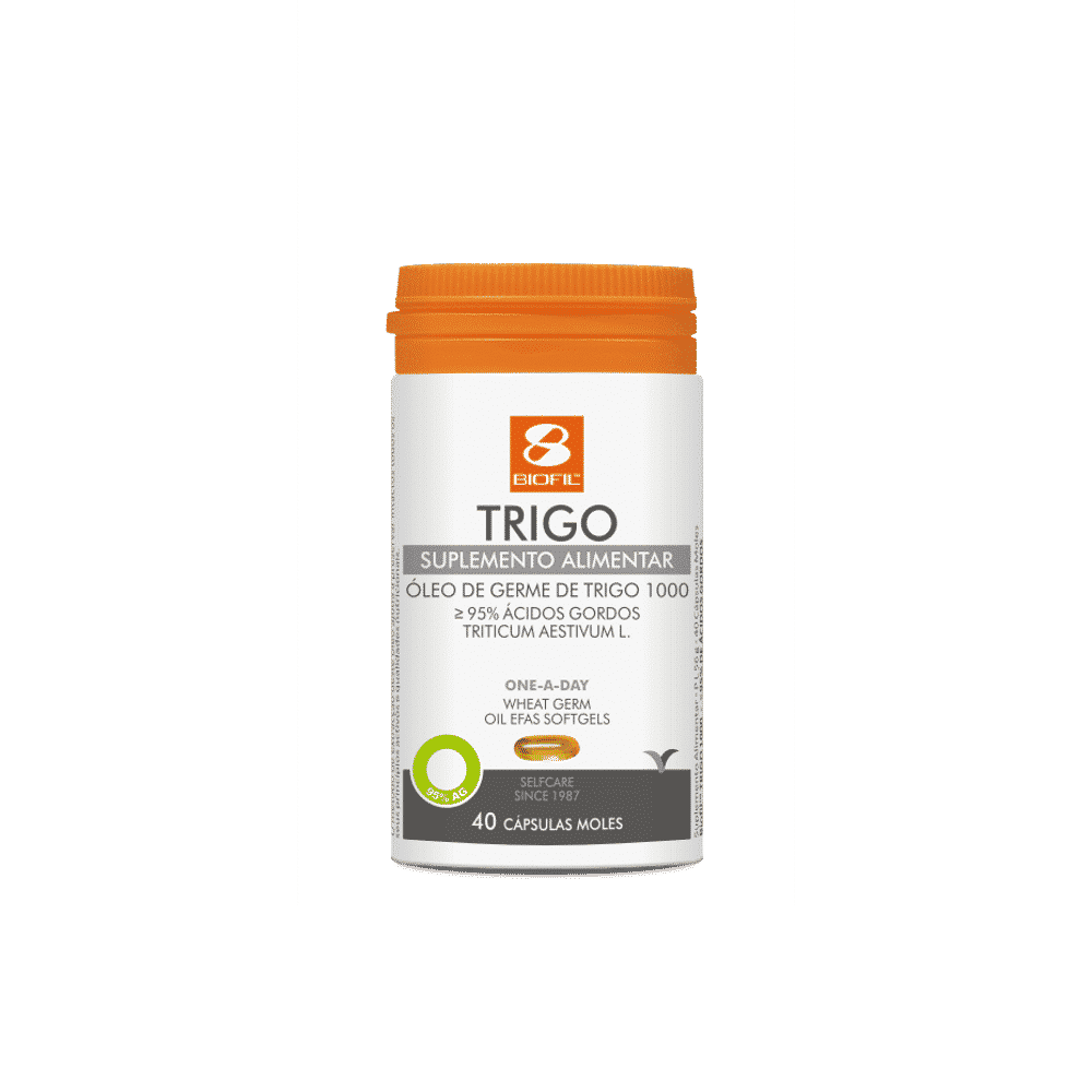 Super Germem de Trigo - 40 caps Trigo 1000, suplemento alimentar sem açúcar, sem lactose, sem sal