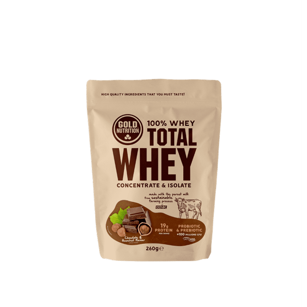 Total Whey Chocolate hazelnut 260gr GoldNutrition Total Whey Chocolate-Avelã, proteína