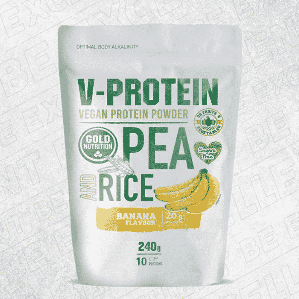 V-Protein Banana 240g GoldNutrition V-Protein Banana, proteína sem açúcar, vegan