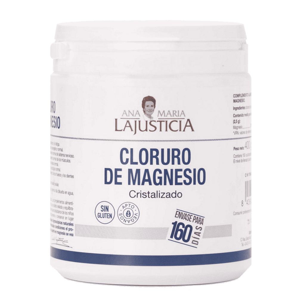 Cloreto de Magnesio Pó 400grs LaJusticia Cloreto de Magnésio em Pó, suplemento alimentar sem glúten, vegan