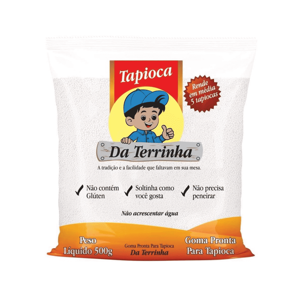 Farinha de Tapioca Hidratada Terrinha SG 500gr Farinha de Tapioca Hidratada, sem glúten