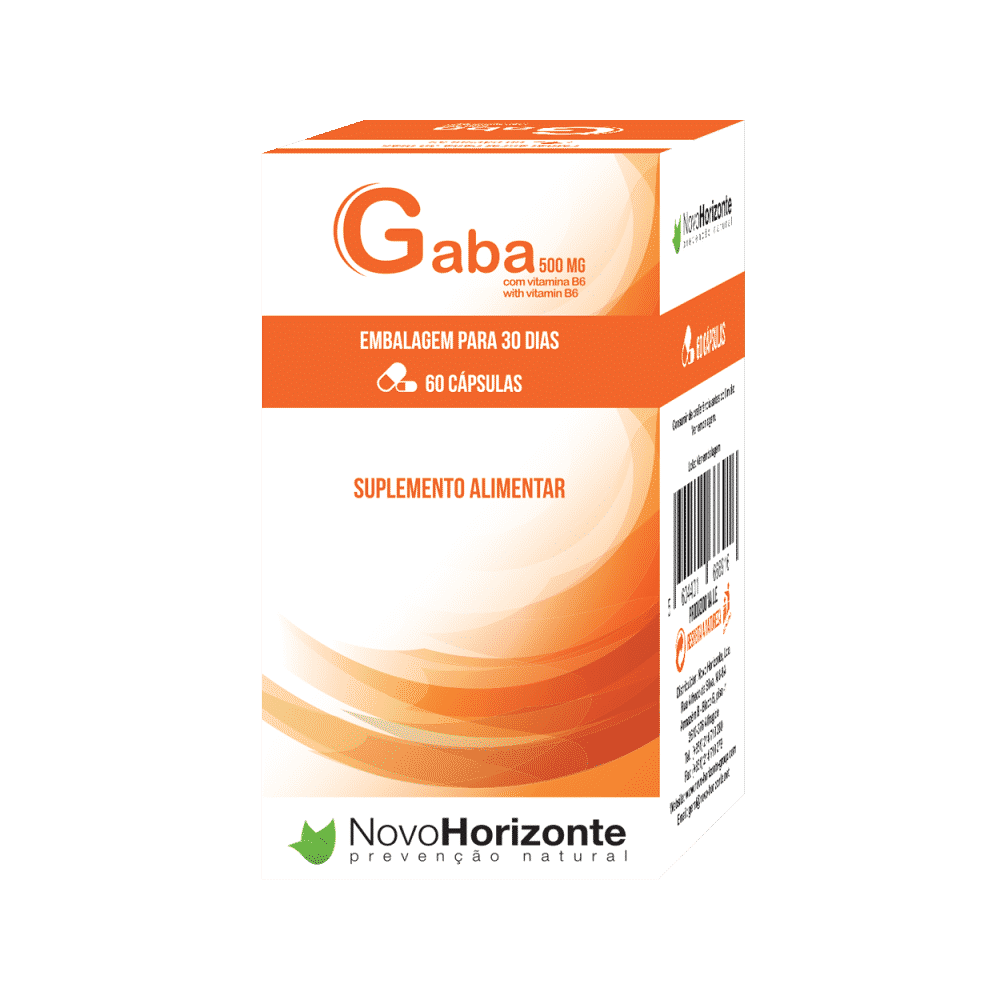Gaba 500mg 60 Caps Gaba 500 mg, suplemento alimentar