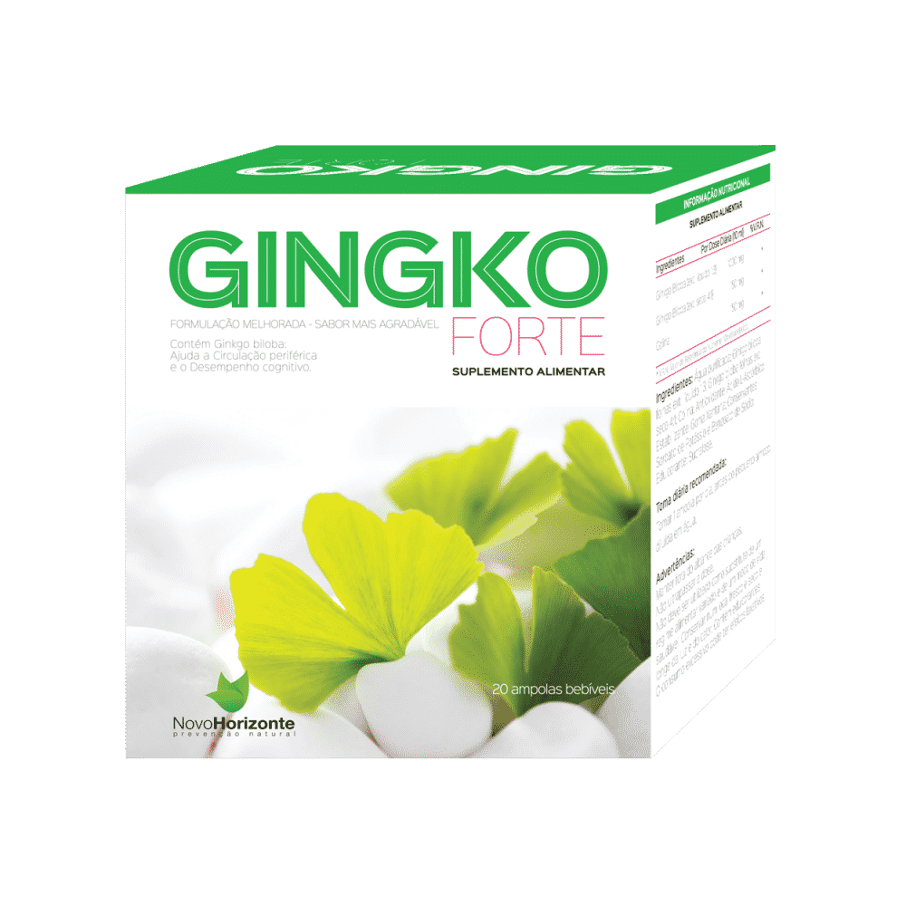 Ginkgo Forte 20 Ampolas Ginkgo Forte Ampolas, suplemento alimentar