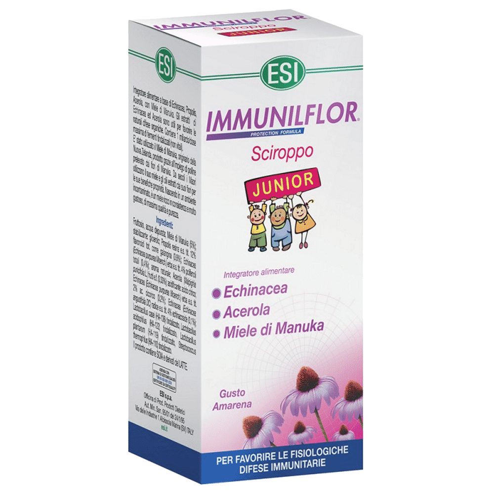 Immunoflor Xarope Júnior, suplemento alimentar sem glúten, vegetariano