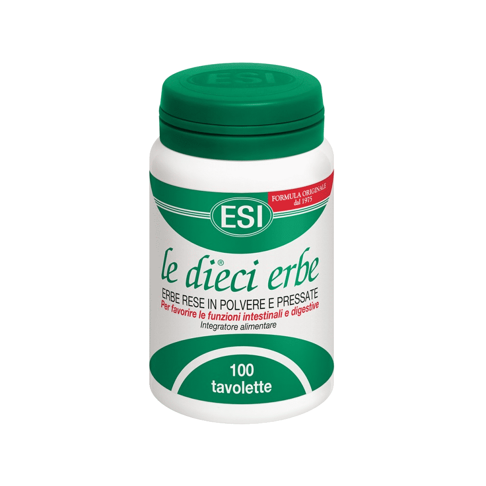 Le Dieci Erbe 100Tab ESI Le Dieci Erbe, suplemento alimentar sem glúten, vegan