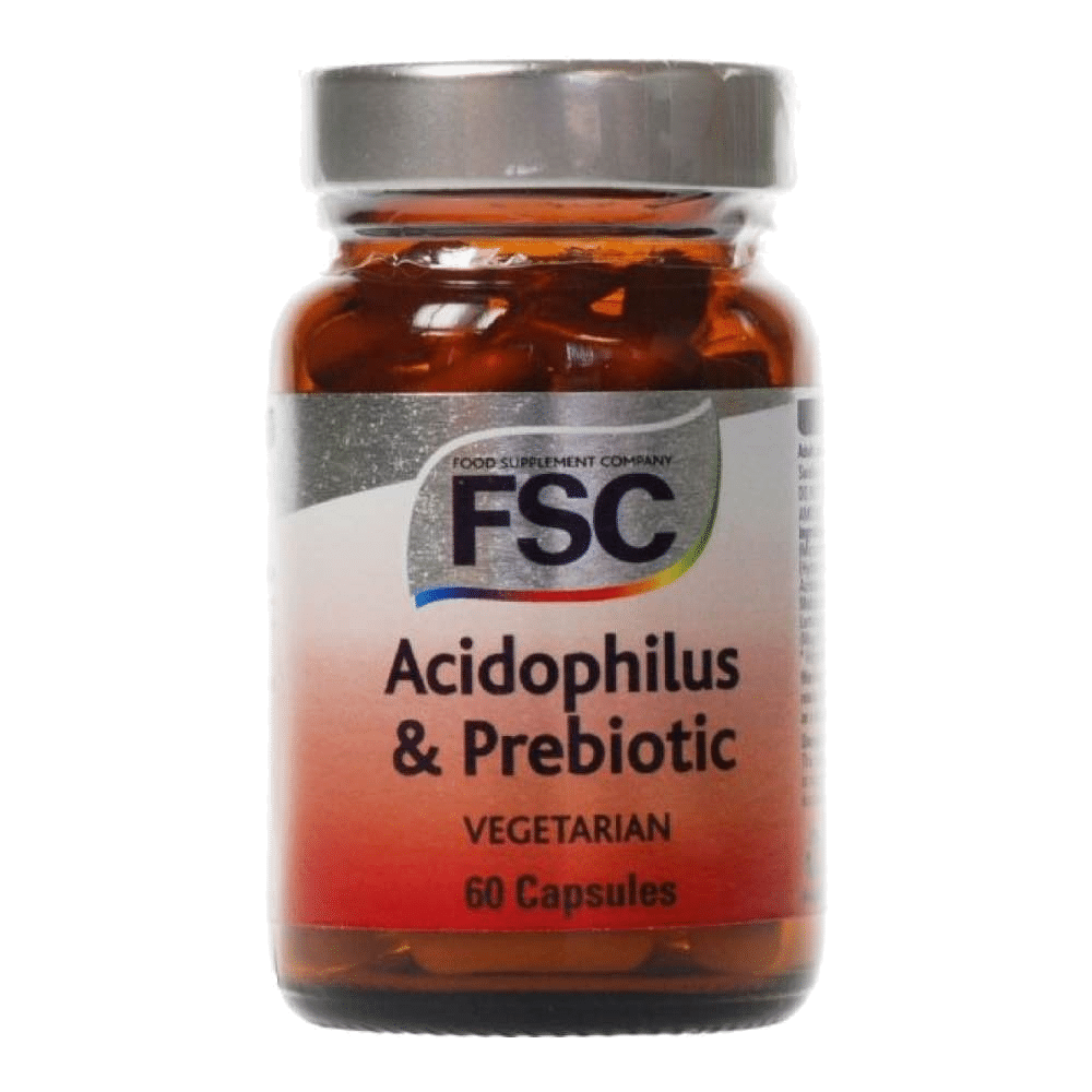 Acidophilus e Prebiotic 60 Caps FSC Acidophilus e Prebiotic, suplemento alimentar vegetariano