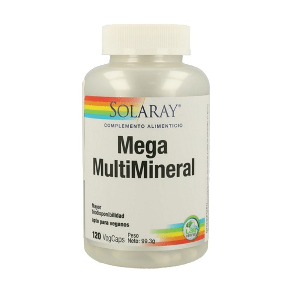Mega Multi Mineral 120VegCaps Solaray Mega Multi Mineral, suplemento alimentar vegan
