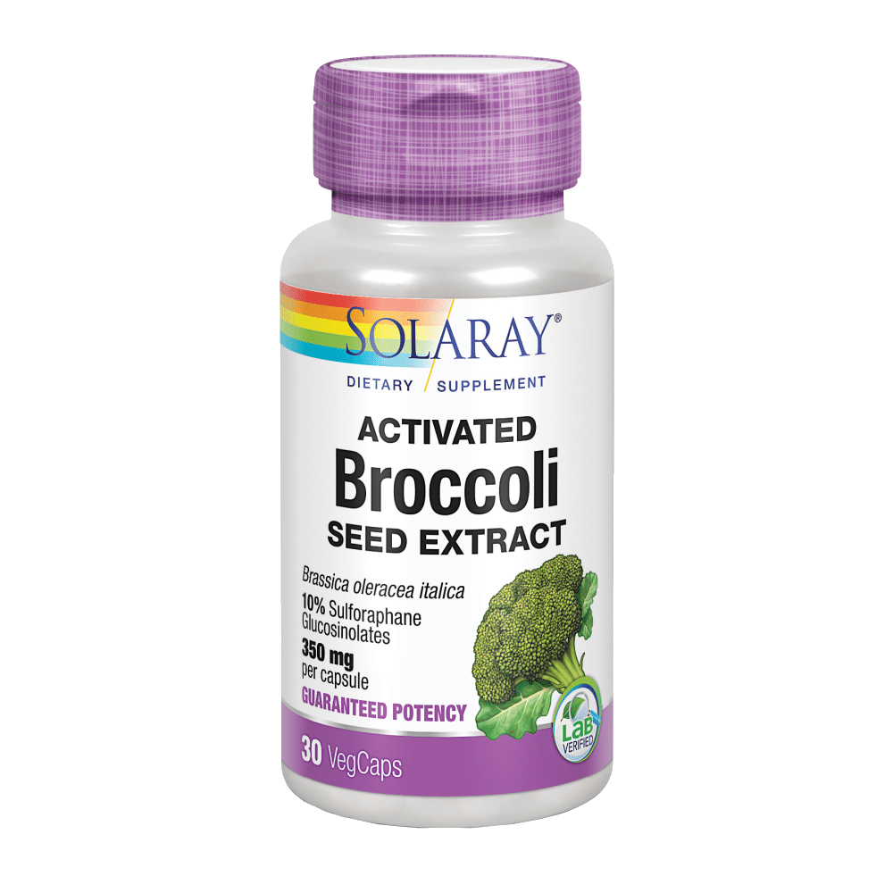 Activated Broccoli Seed Ext 350mg 30 VegCaps Solaray Activated Broccoli, suplemento alimentar vegan
